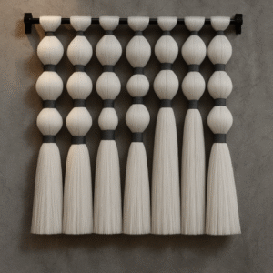 Handmade macramé wall hanging in natural cotton fiber – Omera design