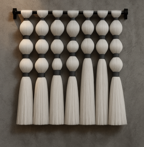 Handmade macramé wall hanging in natural cotton fiber – Omera design