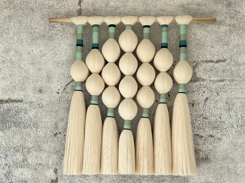 Handmade macramé wall hanging – Mirea cotton fiber art