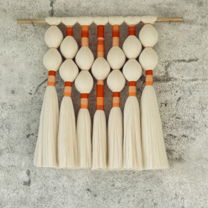 Emera handmade macramé wall hanging in natural cotton – fiber art décor