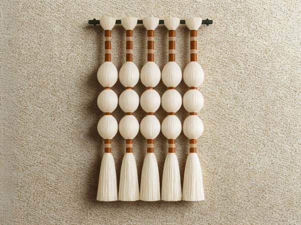 Elegant handmade fiber wall hanging in neutral tones – Flâneur